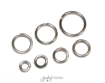 Heavy Duty Jump Rings, 16 gauge, 1.2mm, Stainless Steel, Closed Unsoldered, Choose 5mm, 6mm, 7mm, 8mm, 9mm, 10mm, Lot Size 100 to 1000