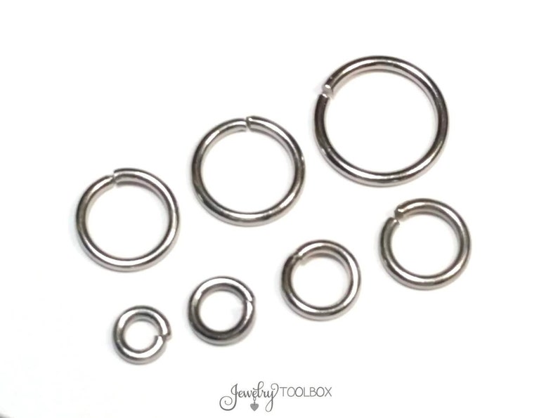 Heavy Duty Jump Rings, 16 gauge, 1.2mm, Stainless Steel, Closed Unsoldered, Choose 5mm, 6mm, 7mm, 8mm, 9mm, 10mm, Lot Size 100 to 1000 image 1