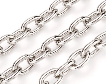 Thick Stainless Steel Jewelry Making Chain, Bracelet Chain, 6x8x1.5mm, Lot Size 2 to 15 Feet,  #1932-1