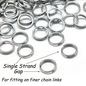 HUIHUIBAO 400 Pieces Premium 304 Stainless Steel Split Ring Double Jump  Ring Small Key Chain Ring for Jewelry Making and Ornament Crafts, 4  Sizes(6mm