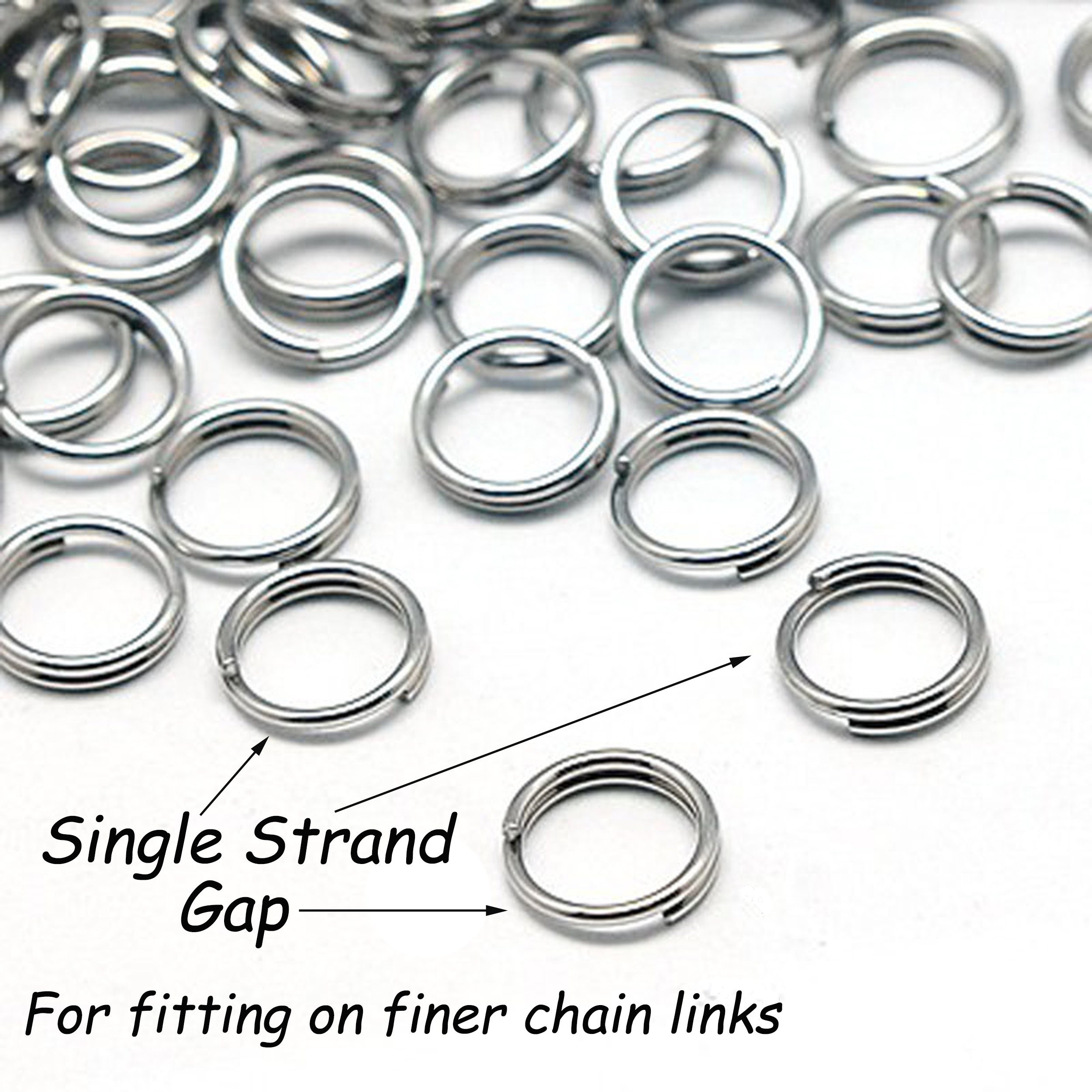 5 Mm Stainless Steel Split Rings Non-tarnish Very Strong 100 Pc. 