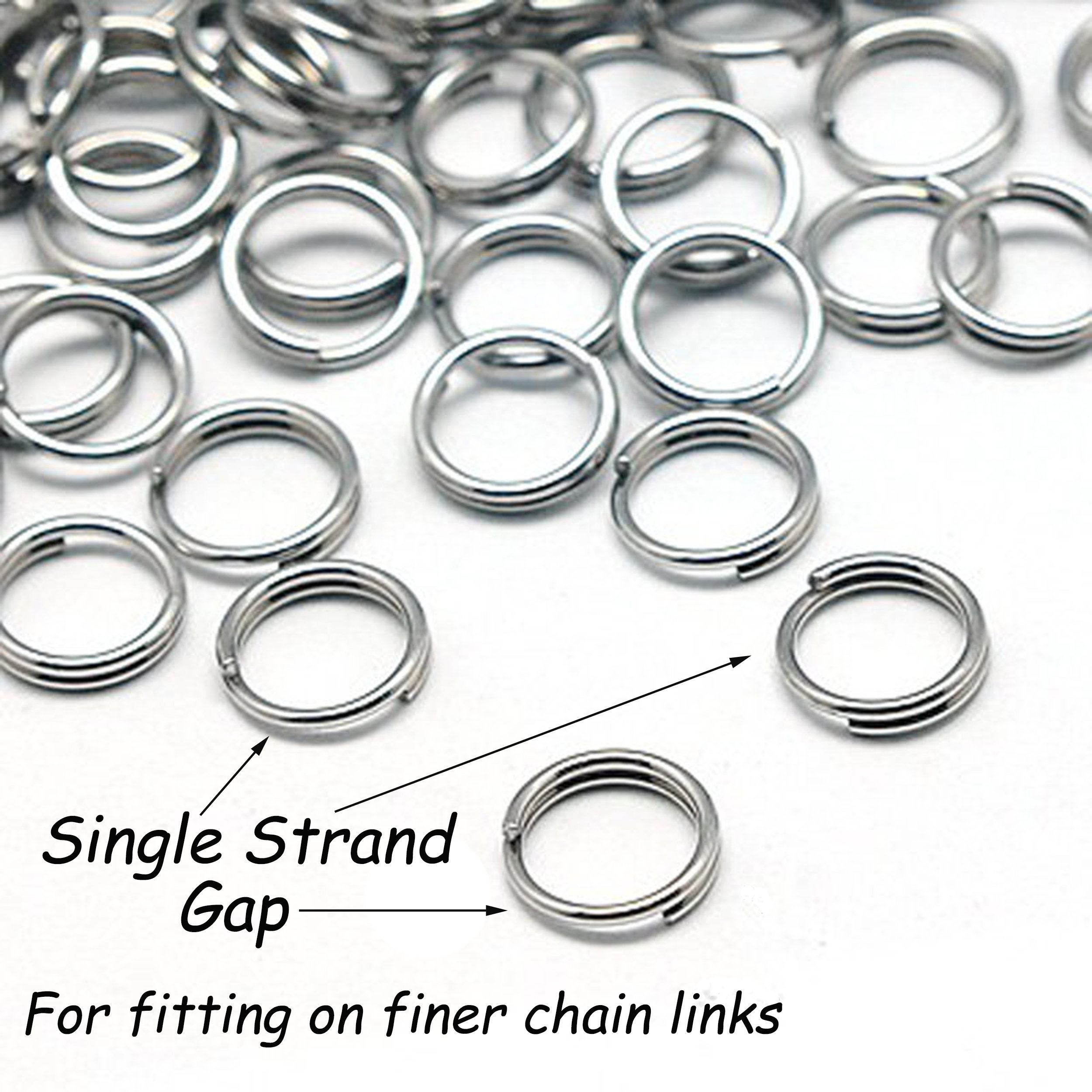 Double Jump Rings, Silver Tone Split Rings 4/5/6/8/10/12/14/16/18mm Dark  Silver Split Jump Rings, Metal Clasp Connector C356 