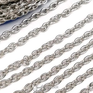 Oval Link Chain, Stainless Steel Jewelry Chain, Bulk Chain, Non Tarnish, Hypoallergenic, 6x4.5mm, 16 Gauge, Lot Size 4 to 20 Feet 1934 image 5