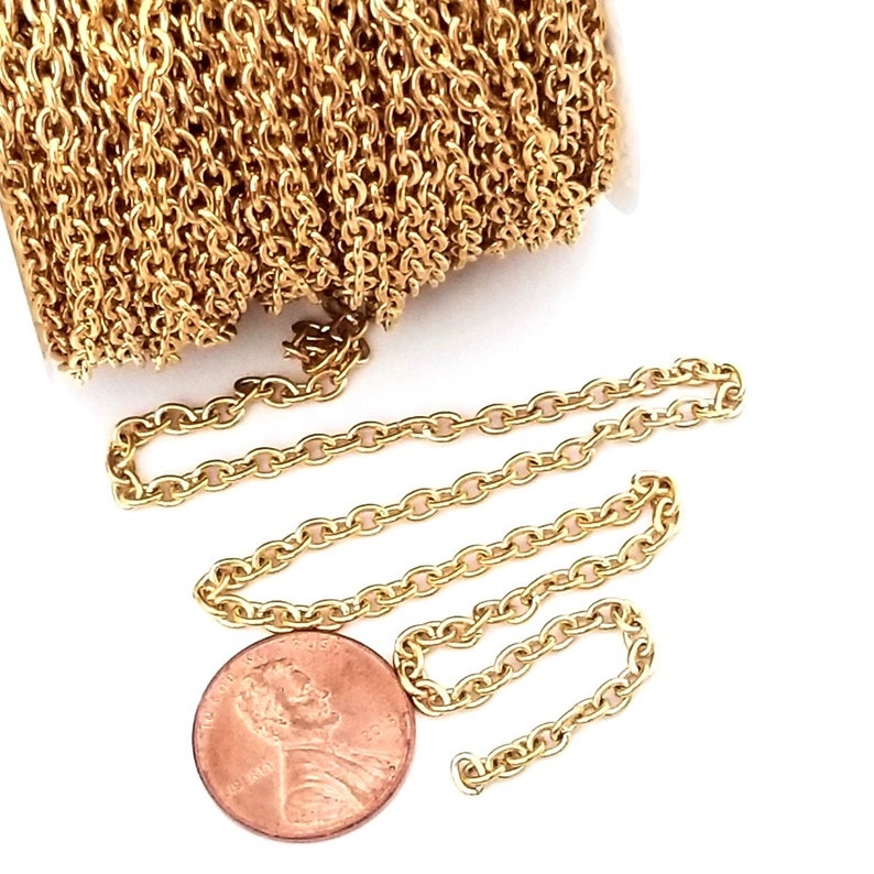 Gold Stainless Steel Jewelry Chain Bulk Jewelry Making - Etsy