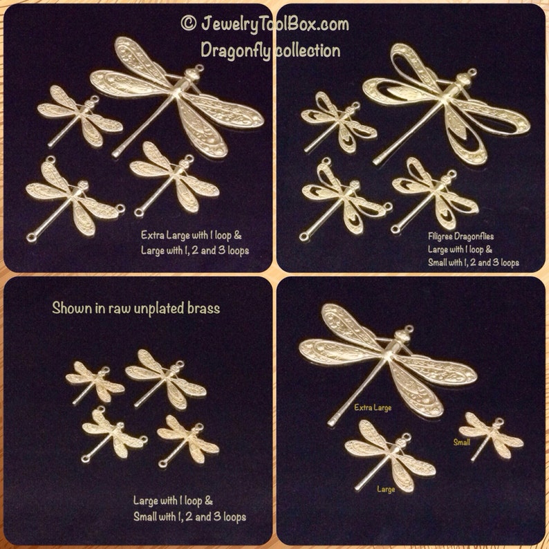 Dragonfly Charms, Pendant, 21x24mm, 1 Loop, Antique Brass, Large, Made in the USA, Lead Free, Nickel Free, Lot Size 6 to 20, 04B image 5