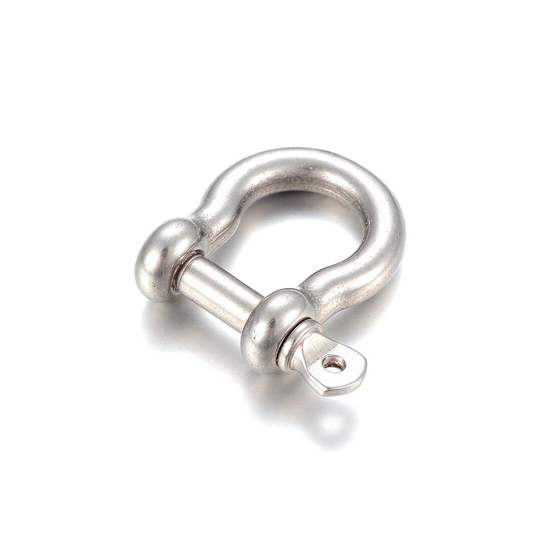 2 Shackle Clasps, Stainless Steel Dring Anchor Jewelry Finding, 25x16