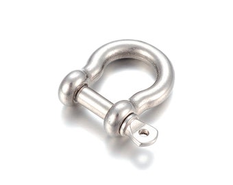Fermoirs pour manille, anneaux en D en acier inoxydable, 25 x 16,5 x 5 mm, hypoallergénique, ne ternit pas, lot de 2 à 10 fermoirs, # 1693