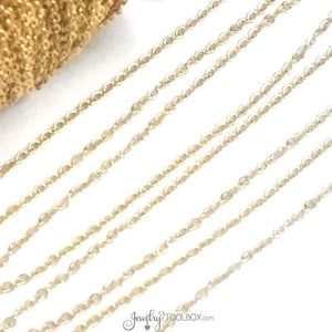 Gold Stainless Steel Chain, Bulk Jewelry Making Chain, Fine Chain, Oval Links, Non Tarnish, 2x1.5mm Links, Lot Size 2 to 20 feet, #1902 G