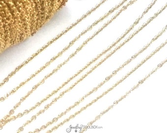 Gold Stainless Steel Chain, Bulk Jewelry Making Chain, Fine Chain, Oval Links, Non Tarnish, 2x1.5mm Links, Lot Size 4 to 20 feet, #1902 G