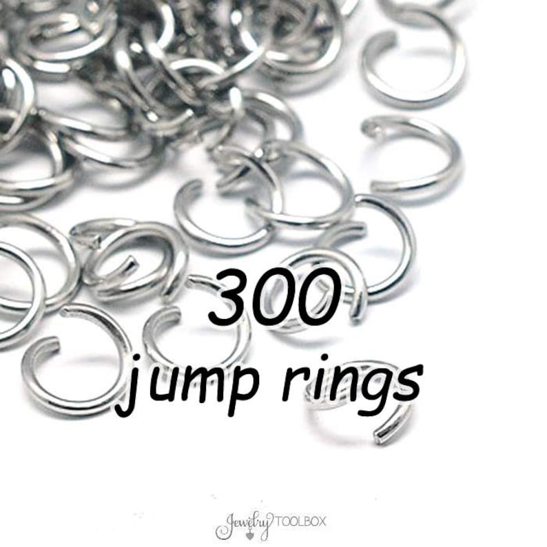 Stainless Steel Jump Rings, 300 Pieces, Open or Closed unsoldered, Choose Ring Size, 4mm, 5mm, 6mm, 7mm, 8mm, Hypoallergenic, 300 PIECES image 1