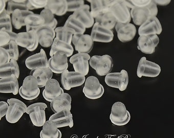 Écrous de boucle d'oreille, Plastique, 4 x 4 mm, Trou 1 mm, Lot de 200 à 7500, #1318