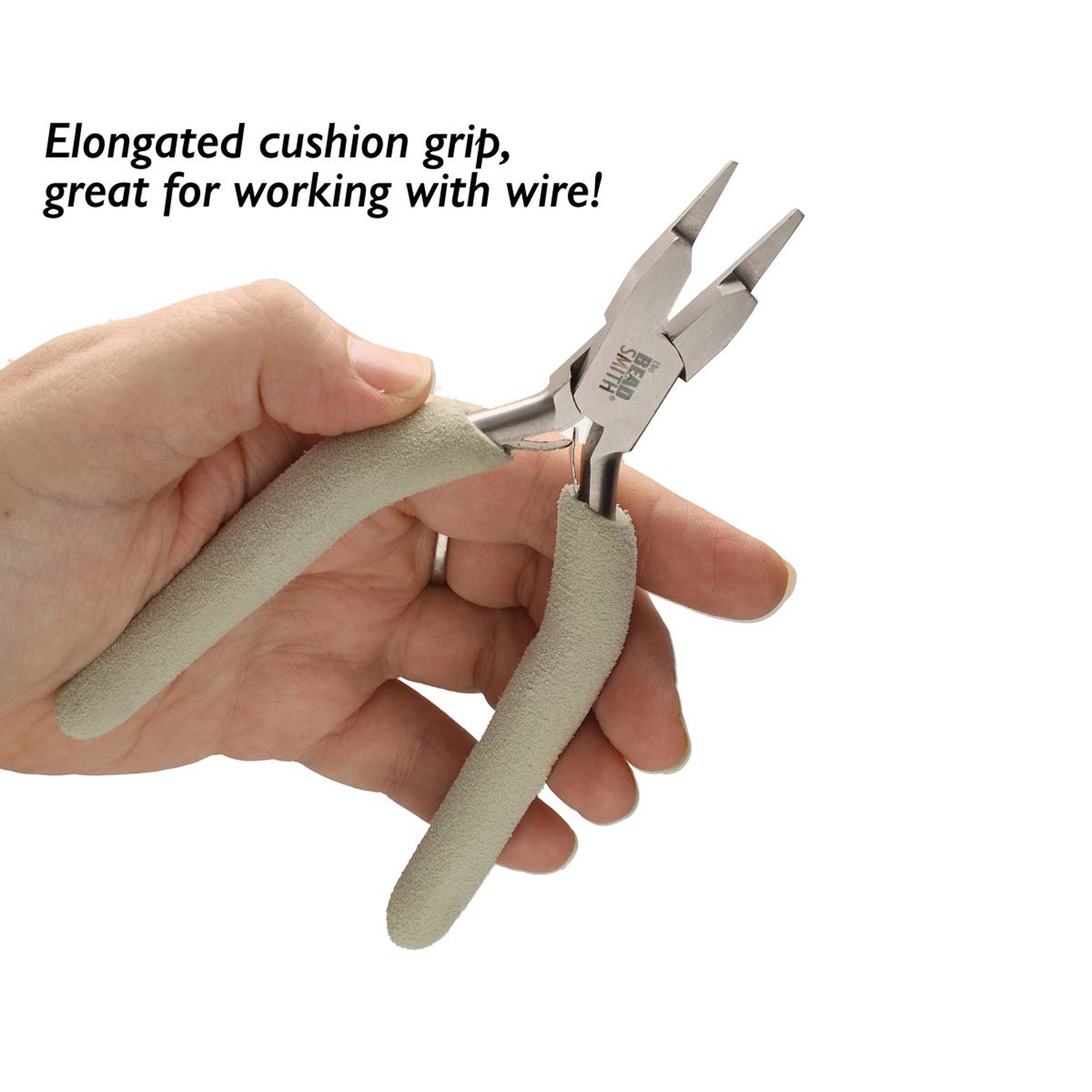 Ergonomic Chain Nose Pliers Wire Wrapping with Foam Handles Jewelry Making  Tool