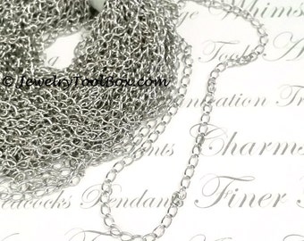 Twist Chain, Stainless Steel, Soldered Links, 3x4x0.6mm, Hypoallergenic, Non-Tarnish, Lot Size 6 to 20 feet, #1925