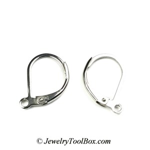 Stainless Steel Lever Back Ear Wires, Grade A stainless, Small Round Shape, Open Loop, 11x15mm, Lot Size 50 to 100 Pieces, 1347 image 2