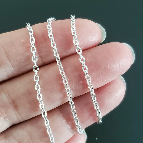 Bright Silver Plated Stainless Steel Chain Soldered Closed Etsy