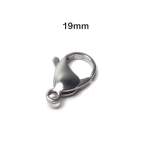 19mm Stainless Steel Lobster Clasp, 19x12x4.5mm, Stainless Steel Necklace Bracelet Clasps, Non-Tarnish,  Lot Size 10 to 20, #1339