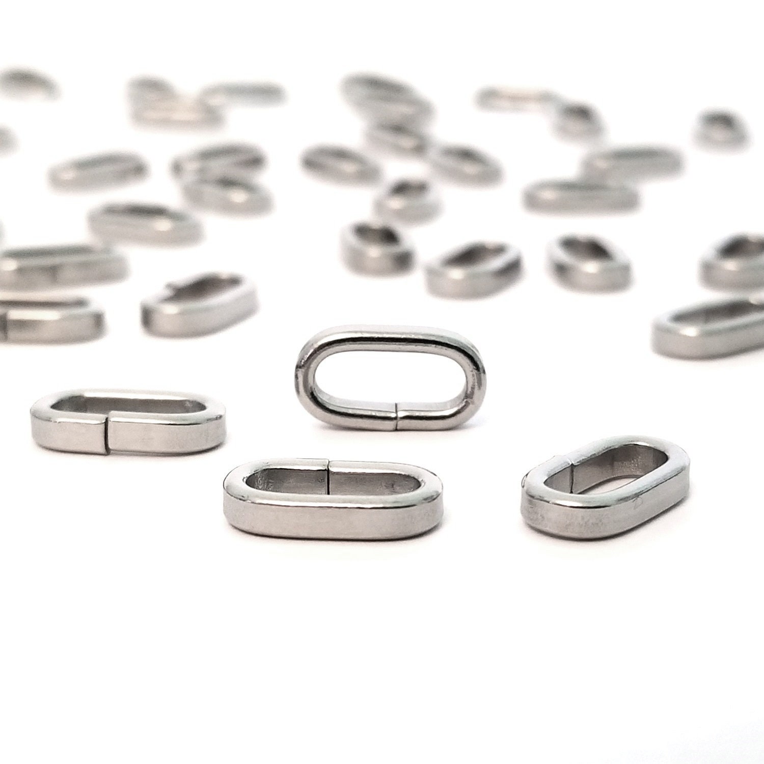 Silver Heavy Duty Large Oval Jump Rings | TierraCast 17 Gauge (50 Pieces)