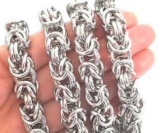 11mm Heavy Duty Byzantine Chain, Stainless Steel, Bulk Open Links, 11mm Diameter,  36 Inches, #1966 D