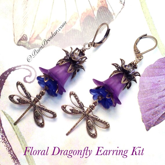 Do It Yourself Jewelry Kit Make Your Own Earrings Kit Purple Etsy