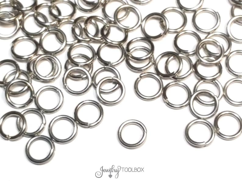 Heavy Duty Jump Rings, 16 gauge, 1.2mm, Stainless Steel, Closed Unsoldered, Choose 5mm, 6mm, 7mm, 8mm, 9mm, 10mm, Lot Size 100 to 1000 image 3