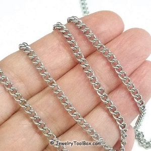 Twist Chain, Stainless Steel Chain, Bulk Chain, Jewelry Making Chain, Non Tarnish Findings,  4x3x1mm Lot Size 4 to 20 Feet,  #1936