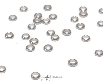 Rondelle Beads, Big Hole, 4x1.5mm, 2.5mm Hole (apprx), Bracelet Link, Charm Rings, Bracelet Connector, Lot Size 50 to 1000 , #1451