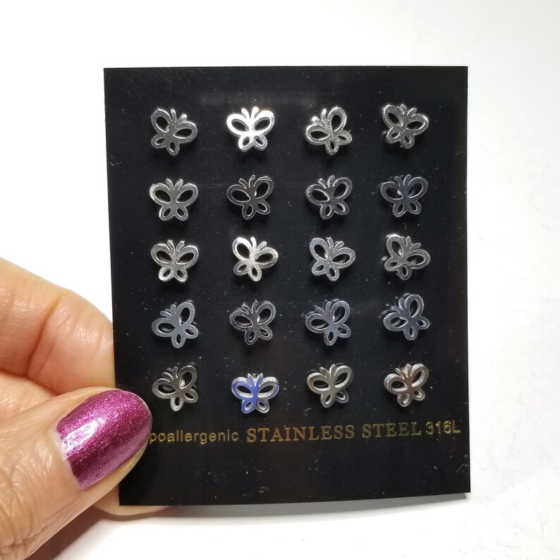 Butterfly Earring Posts Bulk 10 Pairs Hypoallergenic Etsy