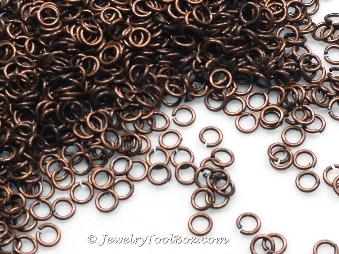 Copper Jump Rings Brass Antique Copper Finish 5x0.8mm 20 Etsy