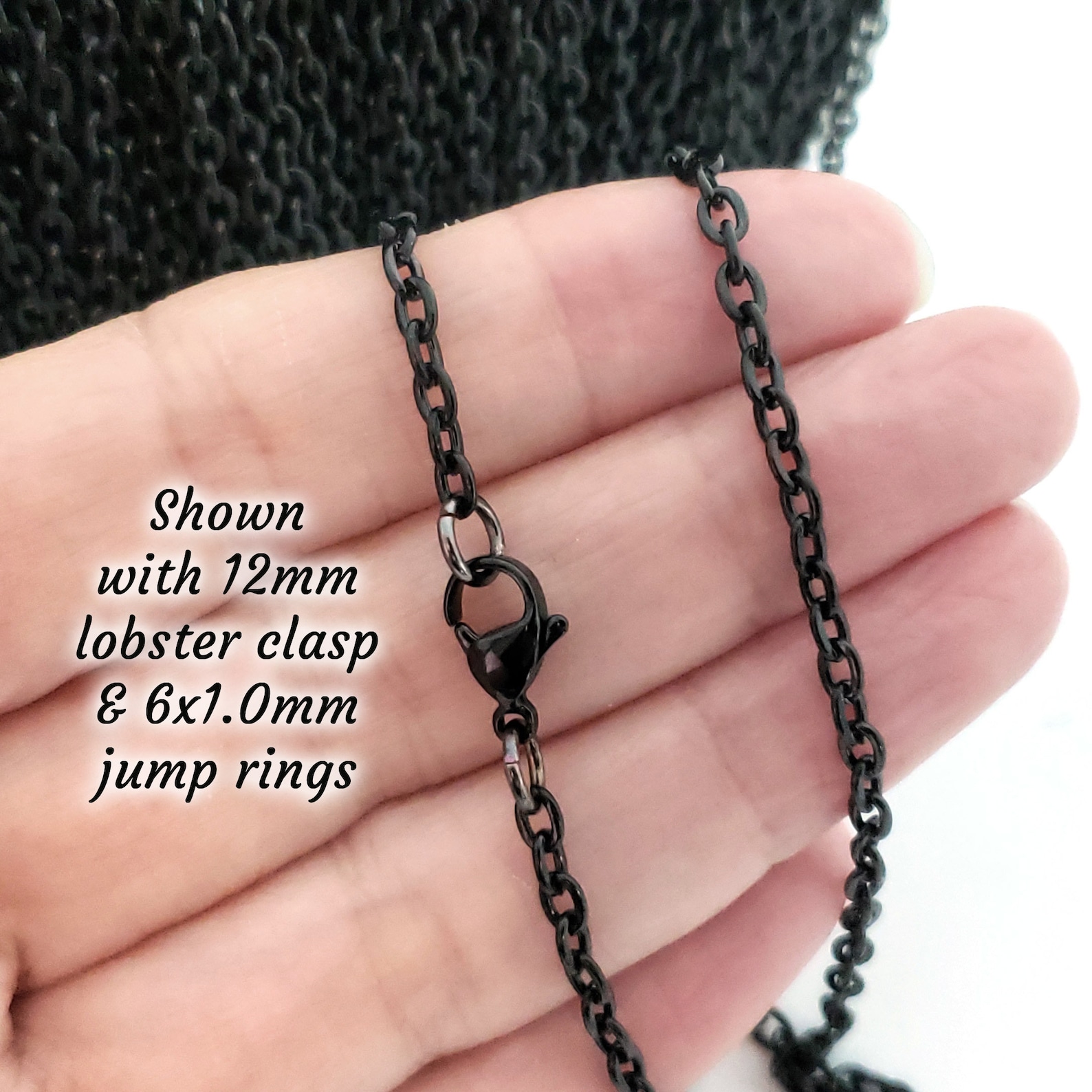 Black Stainless Steel Jewelry Chain 3x4mm Oval Open Links Etsy