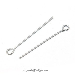 Eyepins Stainless Steel, 100 Pieces Approx, 20mm, 30mm, 40mm, 50mm, 3/4 inch to 2 inches, 22 gauge, 0.6mm, Hypoallergenic, 1311 image 4