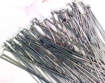 Stainless Steel Headpins, Angled Head Pins, 50mm, 2 inches, 22 gauge, 1.5mm head, approx. 100 Pins (96 to 102 pieces), #1303