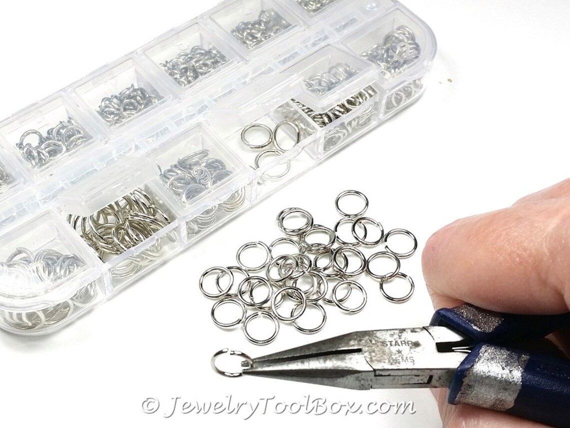 Brass Jump Ring Kit PLATINUM Silver Assorted Sizes Flip Top Etsy