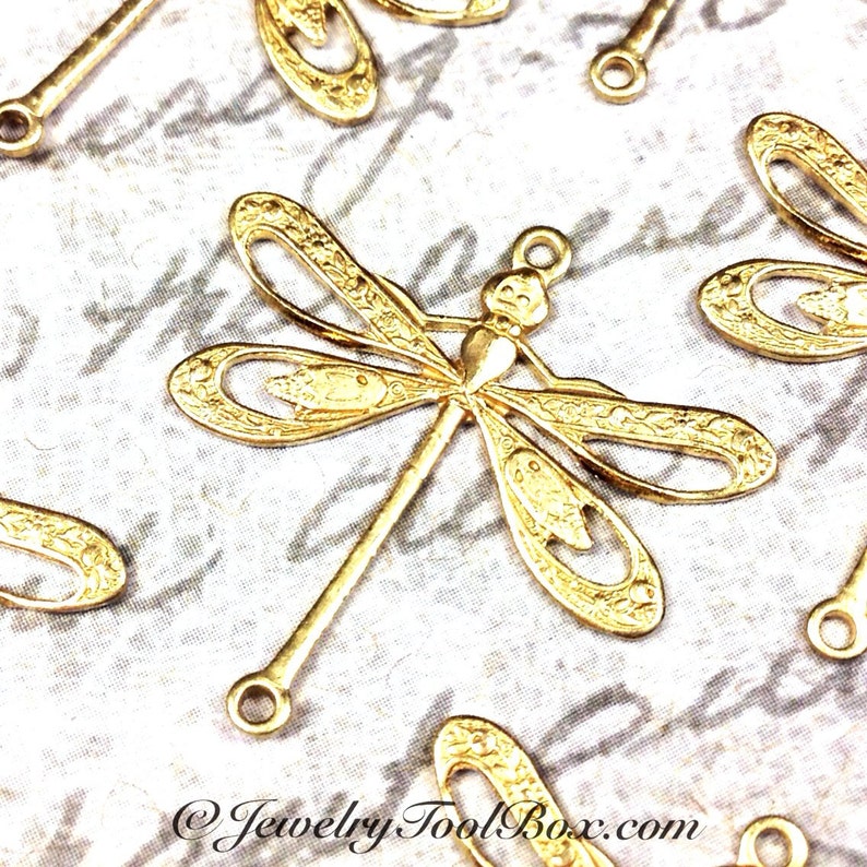 Filigree Dragonfly Pendant Charms Connector 24x24mm 2 Loops Etsy