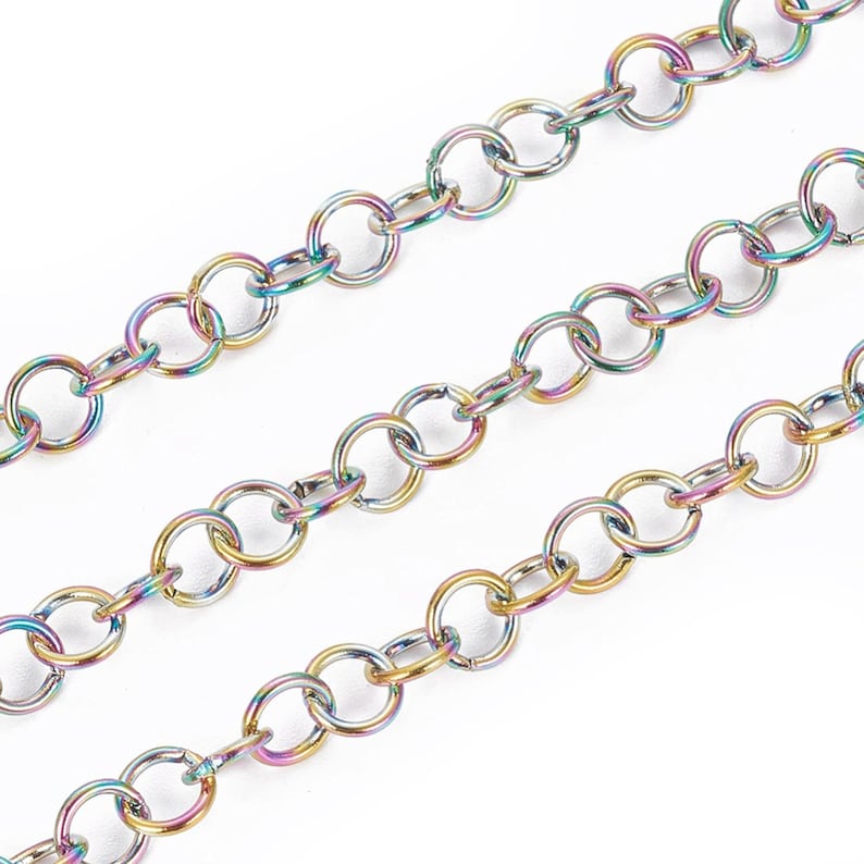 Titanium Plated Stainless Chain Round 5x0.8mm Open Links Etsy