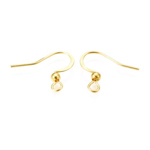Flat earring hook (26mm) - gold (nickel free) - The Bead Hold