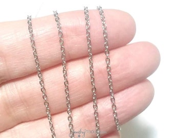 Stainless Steel Chain, Bulk Chain, Jewelry Making Chain, Fine Chain, Oval Links, Hypoallergenic, 2x1.5mm Links, Lot Size 4 to 20 feet, #1902