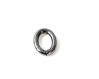 Oval Jump Rings, 50 Pieces, 8x12x2mm, 12 gauge, Closed Unsoldered, Stainless Steel Jewelry Making Findings, #1466