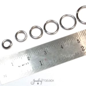 Heavy Duty Jump Rings, 16 gauge, 1.2mm, Stainless Steel, Closed Unsoldered, Choose 5mm, 6mm, 7mm, 8mm, 9mm, 10mm, Lot Size 100 to 1000 image 4