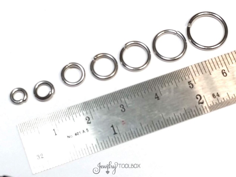 Heavy Duty Jump Rings, 16 gauge, 1.2mm, Stainless Steel, Closed Unsoldered, Choose 5mm, 6mm, 7mm, 8mm, 9mm, 10mm, Lot Size 100 to 1000 image 4