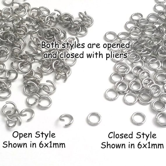  1000Pcs O Ring Connectors Metal Open Jump Rings Set 304  Stainless-Steel Jump Rings for Jewelry Making Connectors (4mm 5mm 6mm 7mm  8mm 10mm)