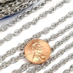 Oval Link Chain, Stainless Steel Jewelry Chain, Bulk Chain, Non Tarnish, Hypoallergenic, 6x4.5mm, 16 Gauge, Lot Size 4 to 20 Feet 1934 image 3