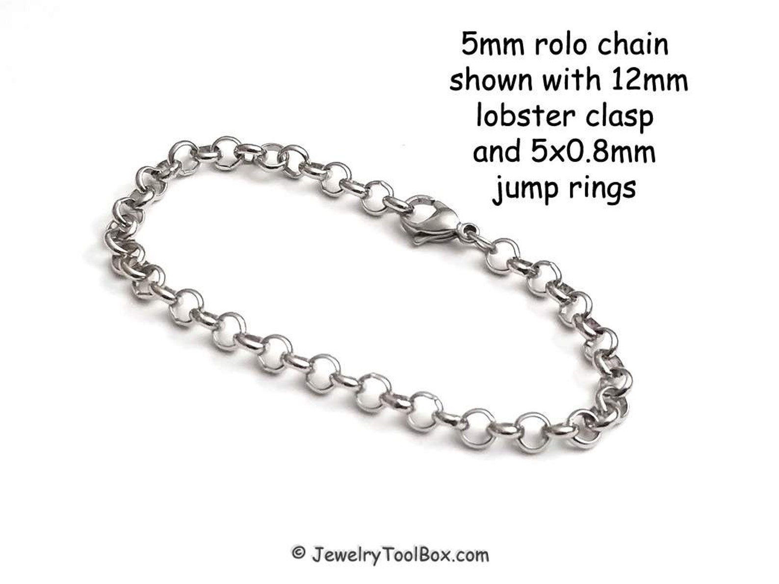 Stainless Steel Rolo Chain Jewelry Making Chain 5mm Round Etsy