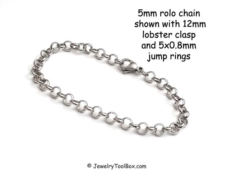 Stainless Steel Rolo Chain, Jewelry Making Chain, 5mm Round Open Link ...