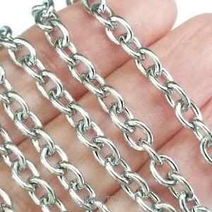 Oval Link Chain, Stainless Steel Jewelry Chain, Bulk Chain, Non Tarnish, Hypoallergenic, 6x4.5mm, 16 Gauge, Lot Size 4 to 20 Feet 1934 image 1