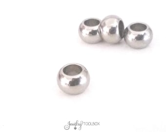 Stainless Steel Bead Links, 12x8mm, 6mm Big Hole, Bracelet Links, Charm Rings, Charm Links, Bracelet Connector, Lot Size 8 to 20, #1459