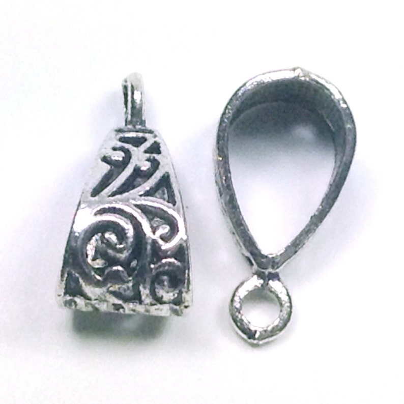 Pendant Bail Pewter Necklace Bail Antique Silver Findings Etsy