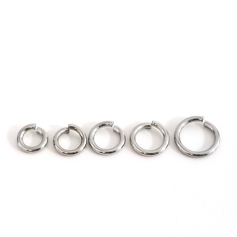 Jump Rings, Stainless Steel, Ultra Heavy Duty, 12 gauge, 2mm Thick, Lot Size 50 Pieces, Closed Unsoldered, 10mm, 11mm, 12mm, 13mm or 15mm, image 2