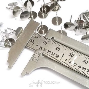 Stainless Ear Stud Finding, 12x8mm, 0.6mm Pin, Lot Size 50 Pieces, 1340 image 2