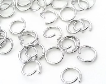 Open Heavy Duty Jump Rings, 16 gauge, 1.2mm Thick, Stainless Steel, Unsoldered, Choose 6mm, 7mm, 9mm,  Lot Size 100 to 1000