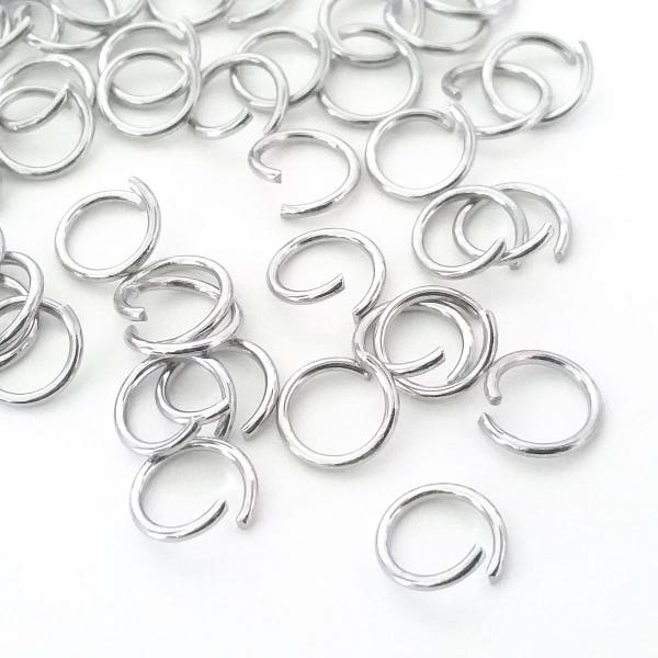 Open Heavy Duty Jump Rings, 16 gauge, 1.2mm Thick, Stainless Steel, Unsoldered, Choose 6mm, 7mm, 9mm,  Lot Size 100 to 1000